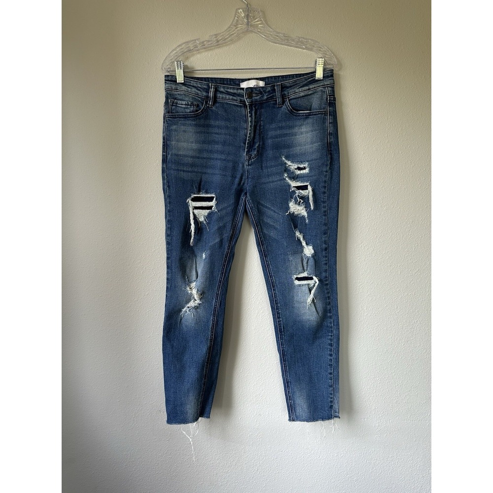Vervet Skinny Jeans Womens 30 Blue Denim Med Wash‎ Mid Rise Distressed